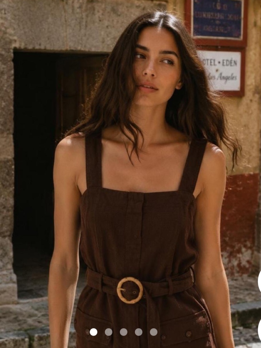 Belle Vere Brown Linen Romper